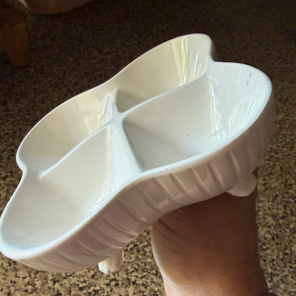 Vintage Lefton White Divided Serving Dish